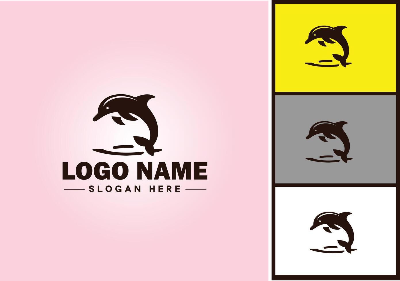 Whale icon logo vector art graphics for business brand icon Whale fish Ocean logo template
