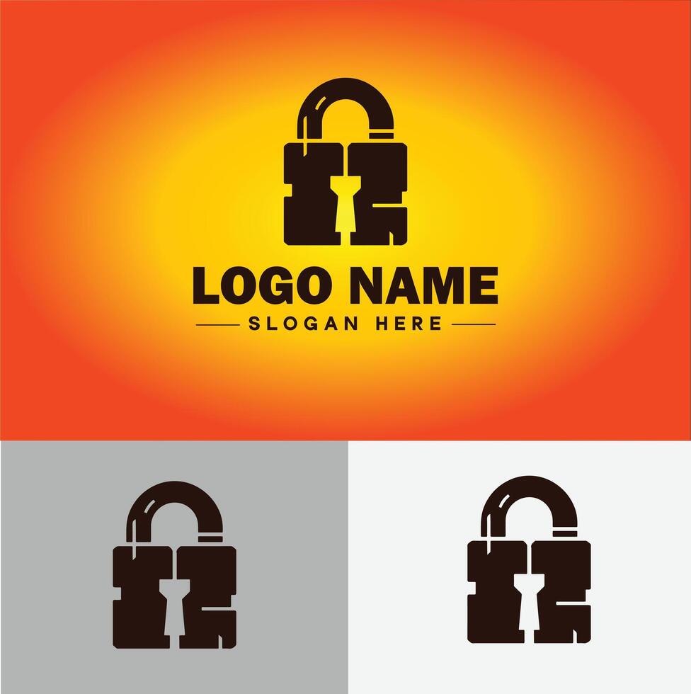 Lock icon logo safety security protection vector for business brand icon lock logo template