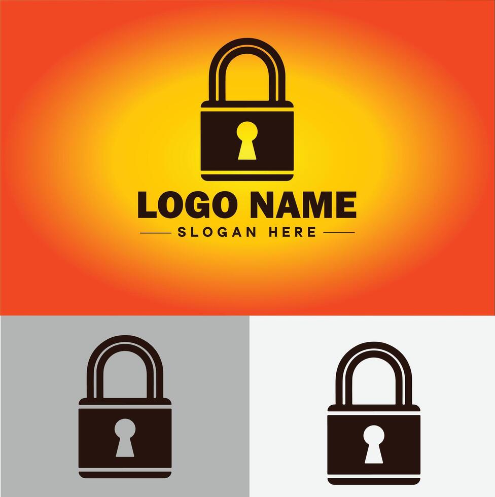 Lock icon logo safety security protection vector for business brand icon lock logo template