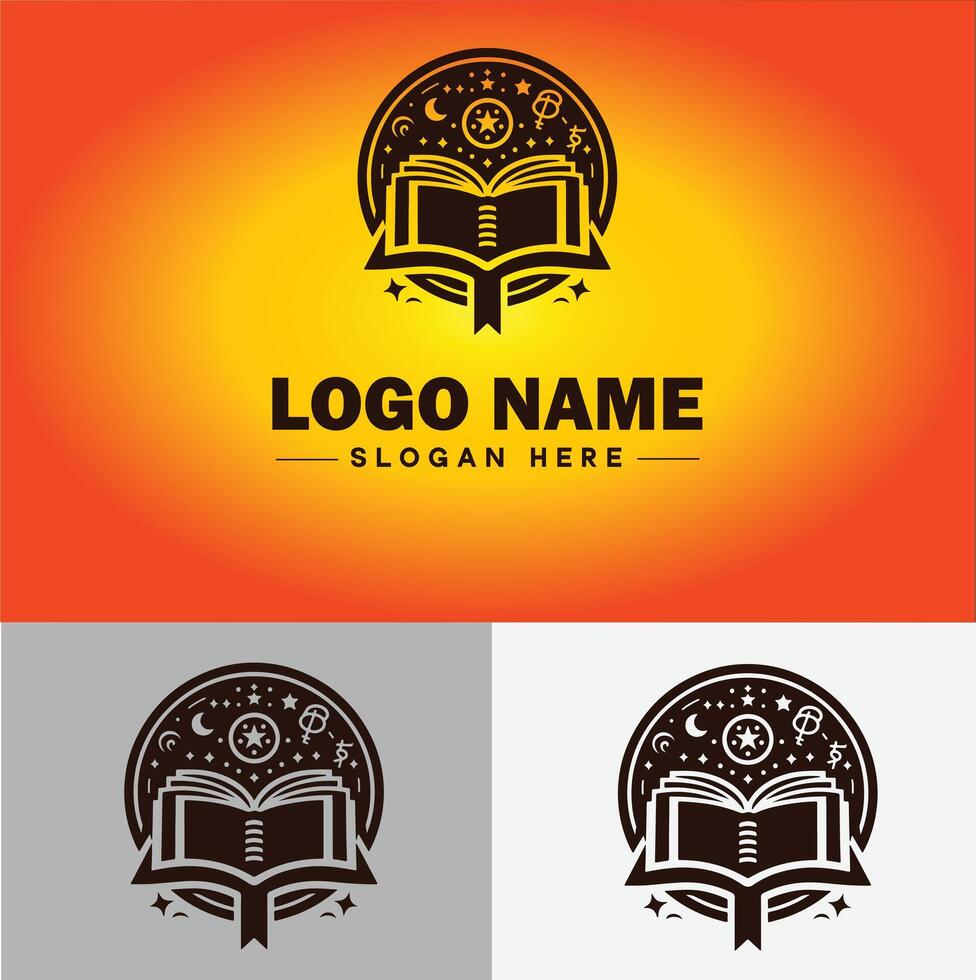 book logo icon vector for bookstore book company publisher encyclopedia library education logo template