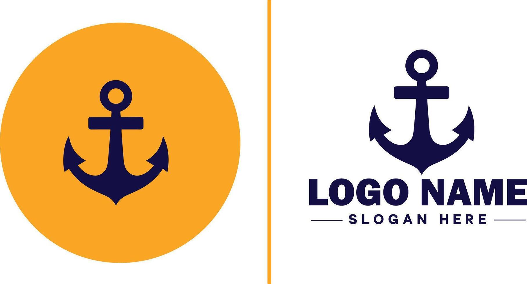 Anchor logo icon vector for Ship Yacht Luxury marine anchor icon logo template