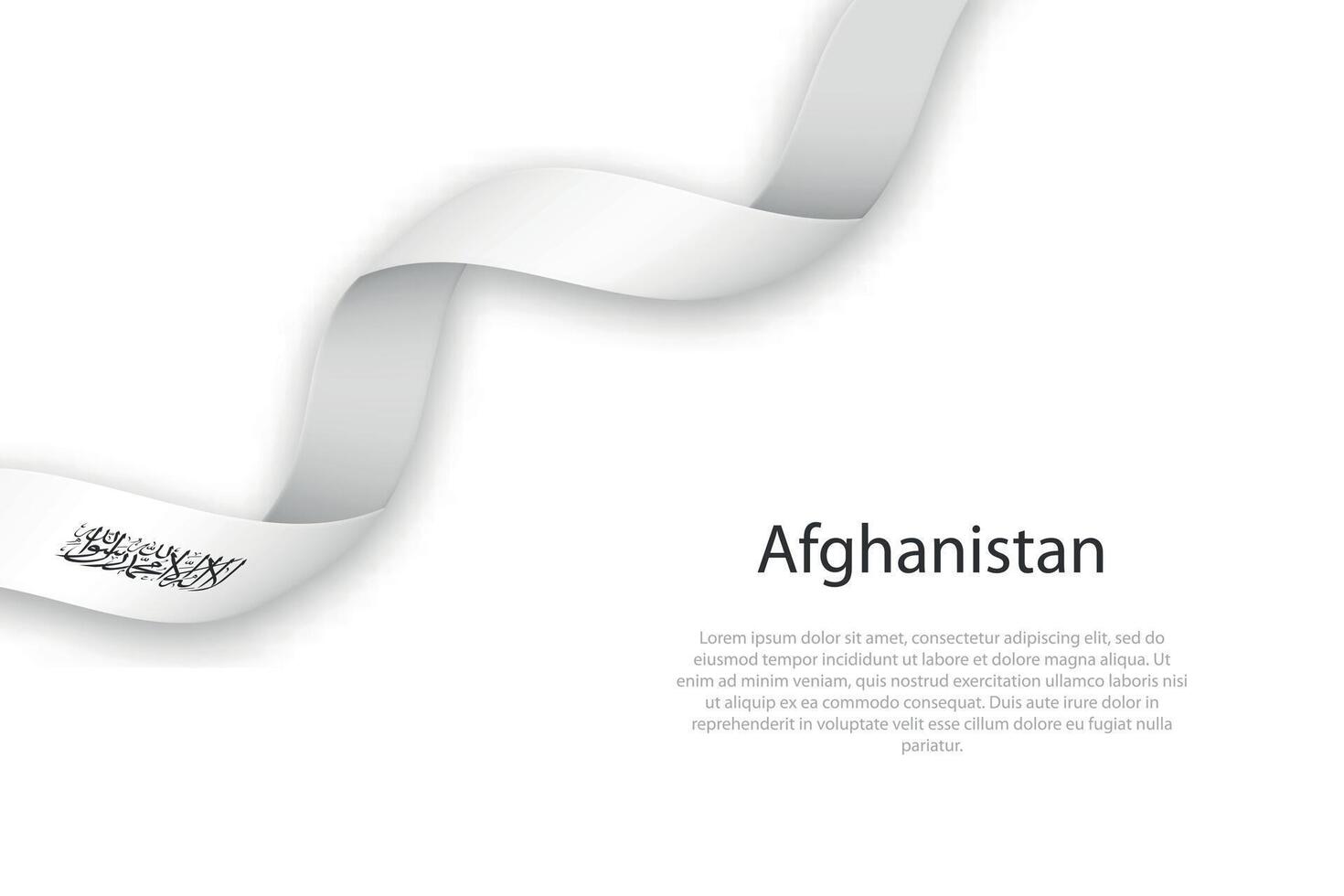 Waving ribbon with flag of Afghanistan vector