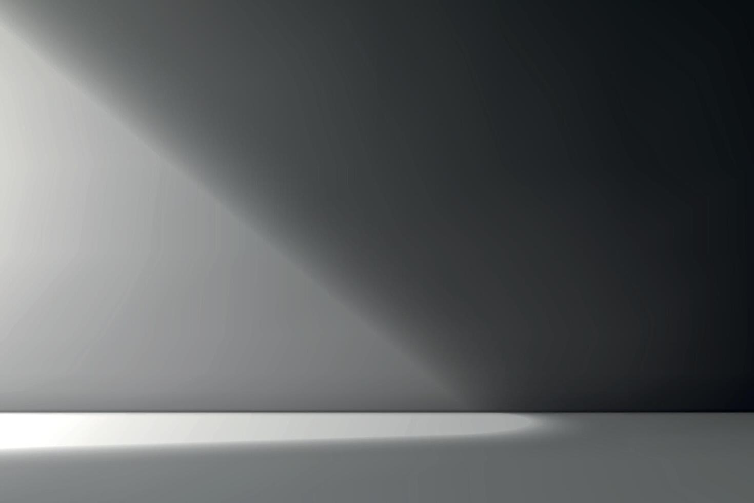 Empty studio room background with light shadow on wall. vector