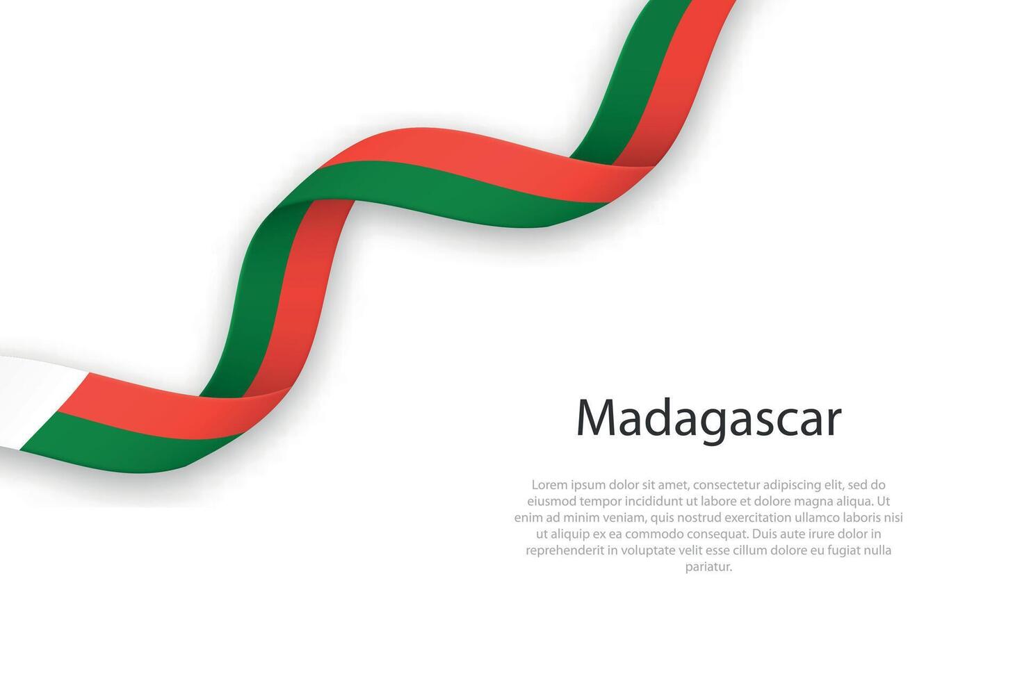 Waving ribbon with flag of Madagascar vector