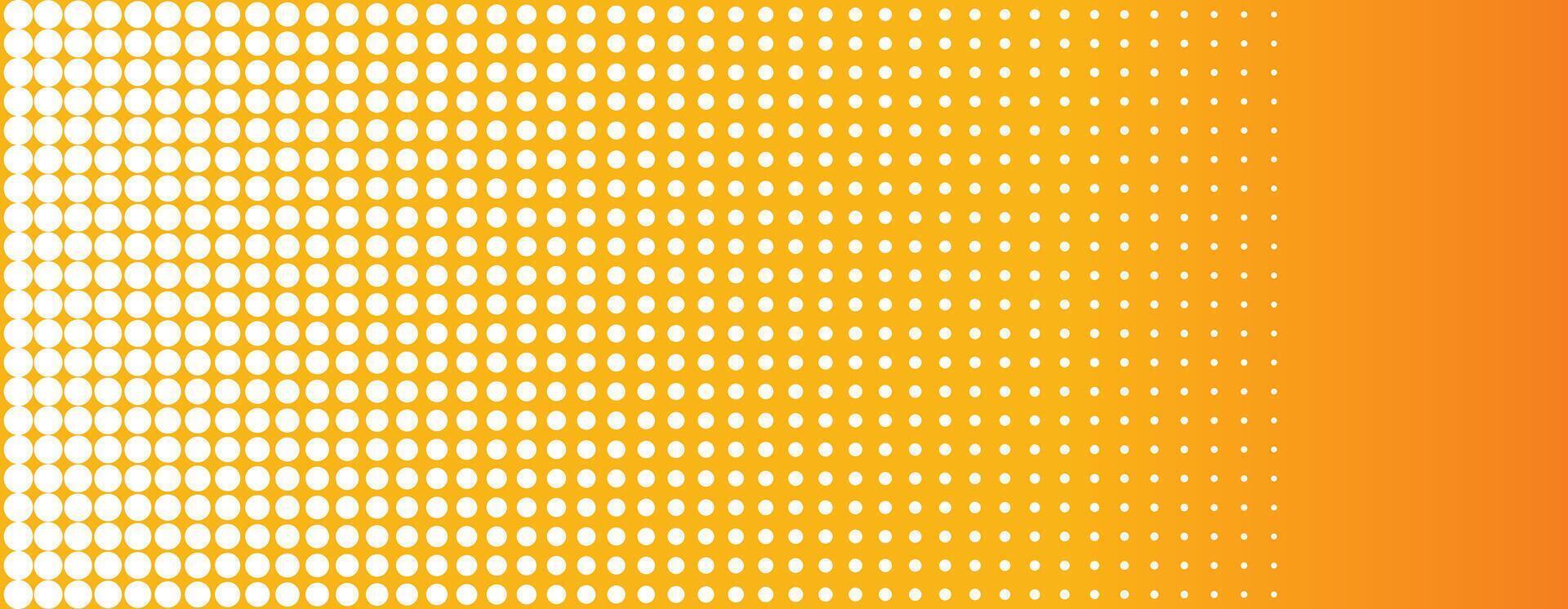 abstract yellow and white halftone wide banner vector