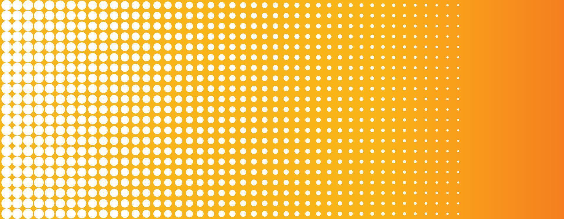 abstract yellow and white halftone wide banner vector