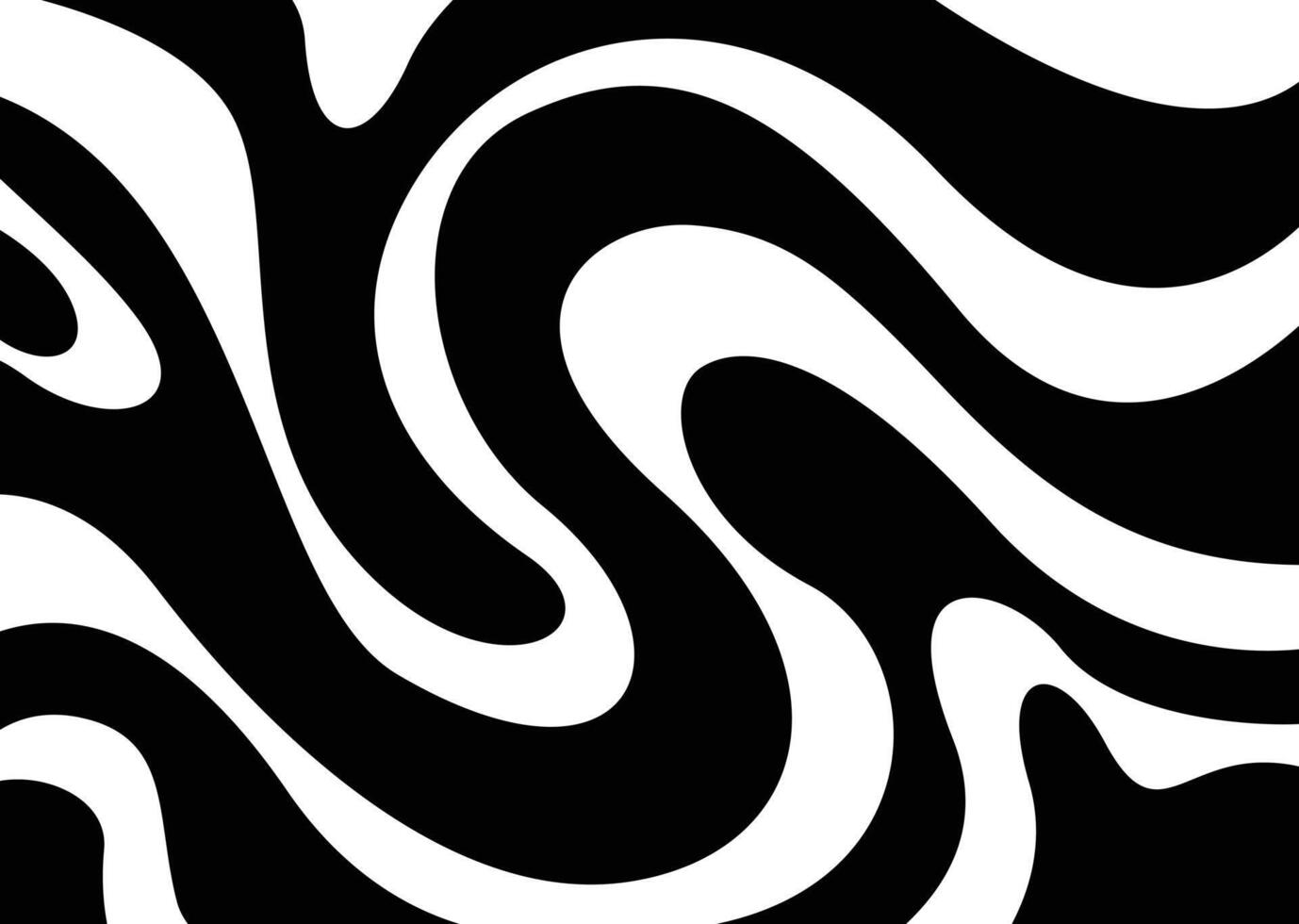 Abstract background with black and white wavy lines pattern vector