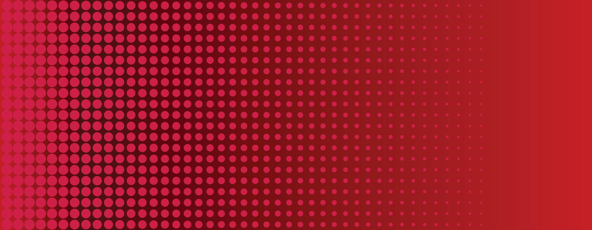 abstract red halftone wide banner vector