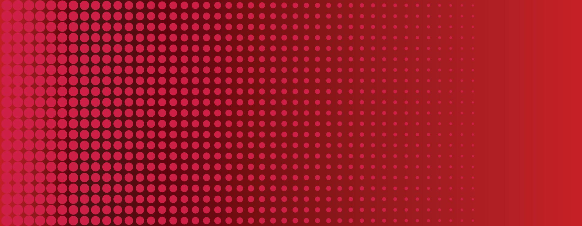 abstract red halftone wide banner vector