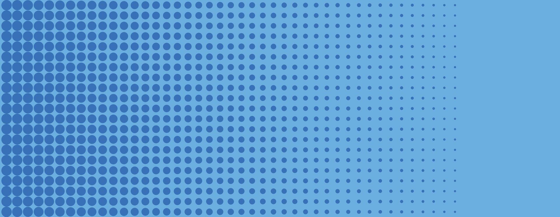 abstract blue and white halftone wide banner vector