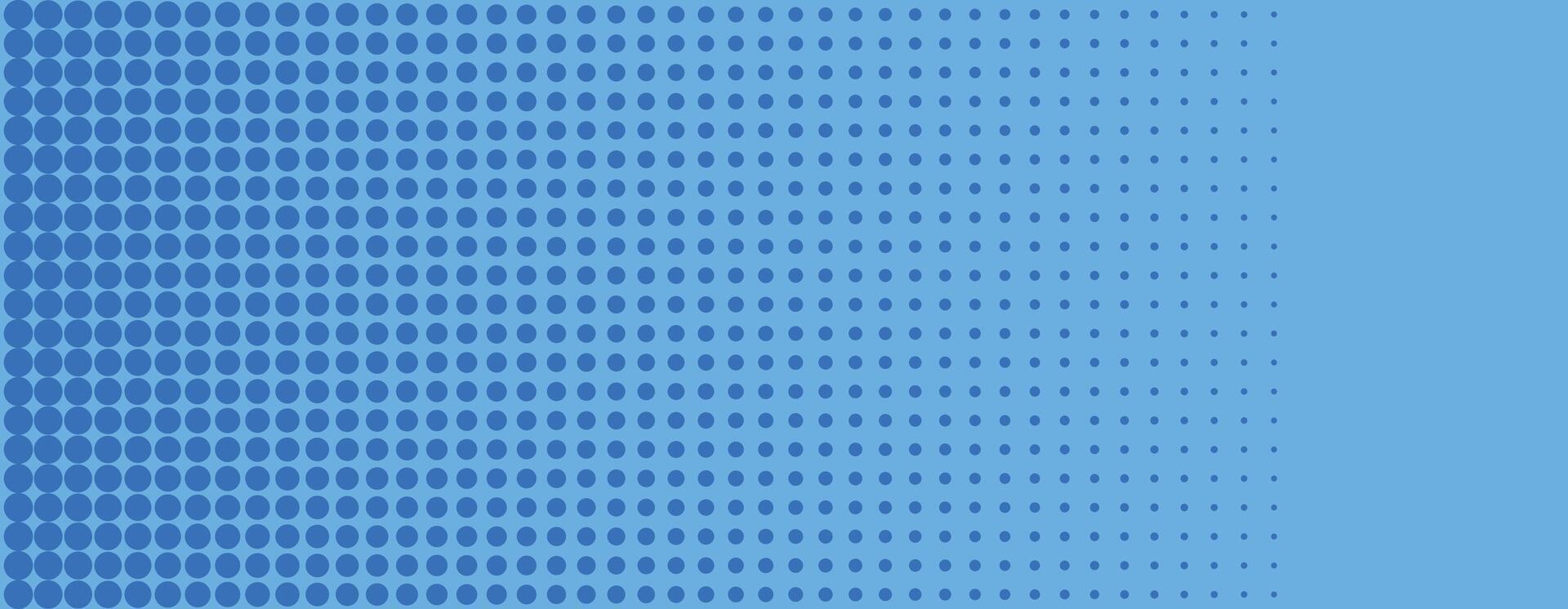 abstract blue and white halftone wide banner vector