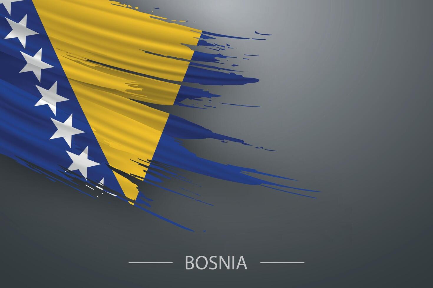 3d grunge brush stroke flag of Bosnia vector