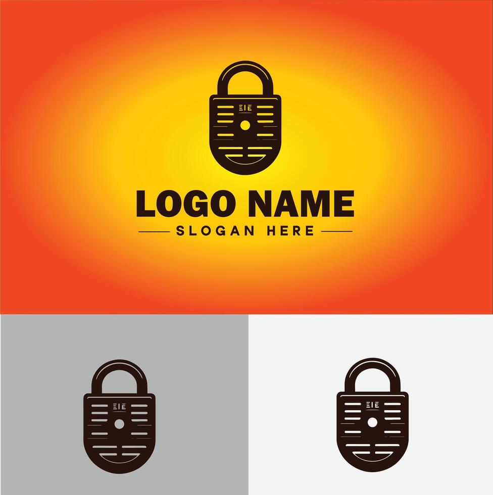 Lock icon logo safety security protection vector for business brand icon lock logo template