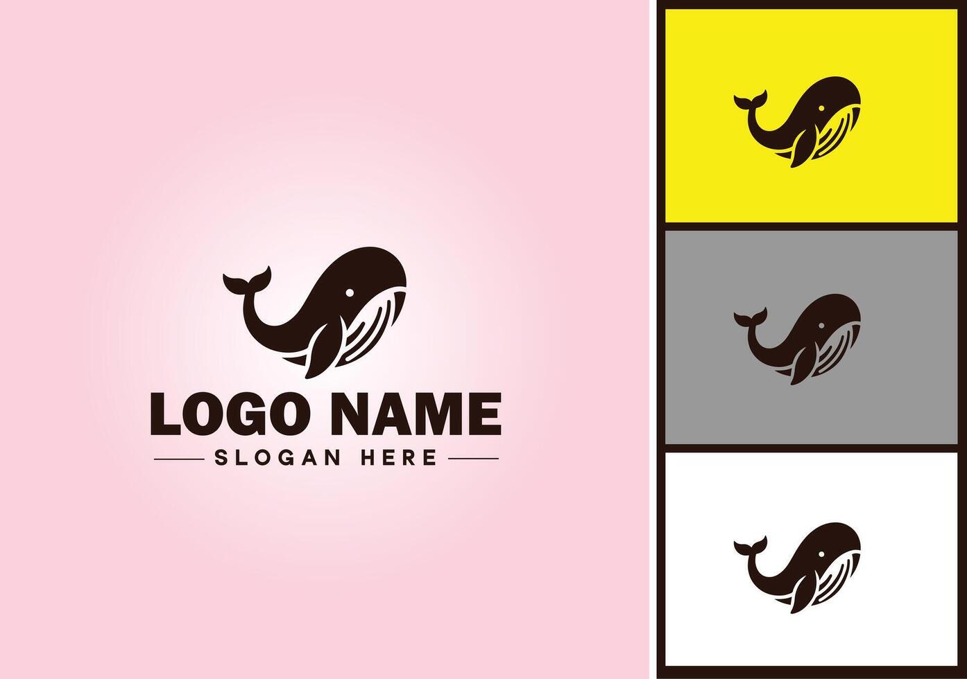 Whale icon logo vector art graphics for business brand icon Whale fish Ocean logo template