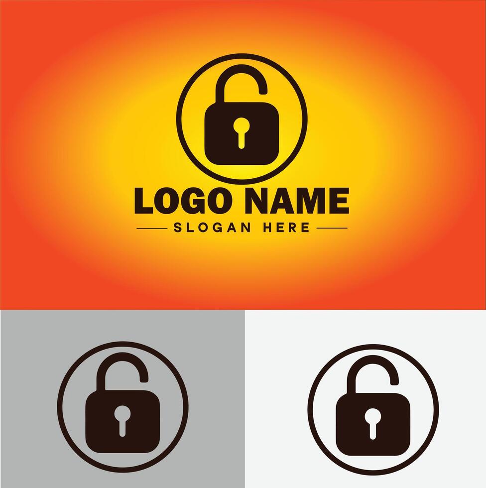 Lock icon logo safety security protection vector for business brand icon lock logo template