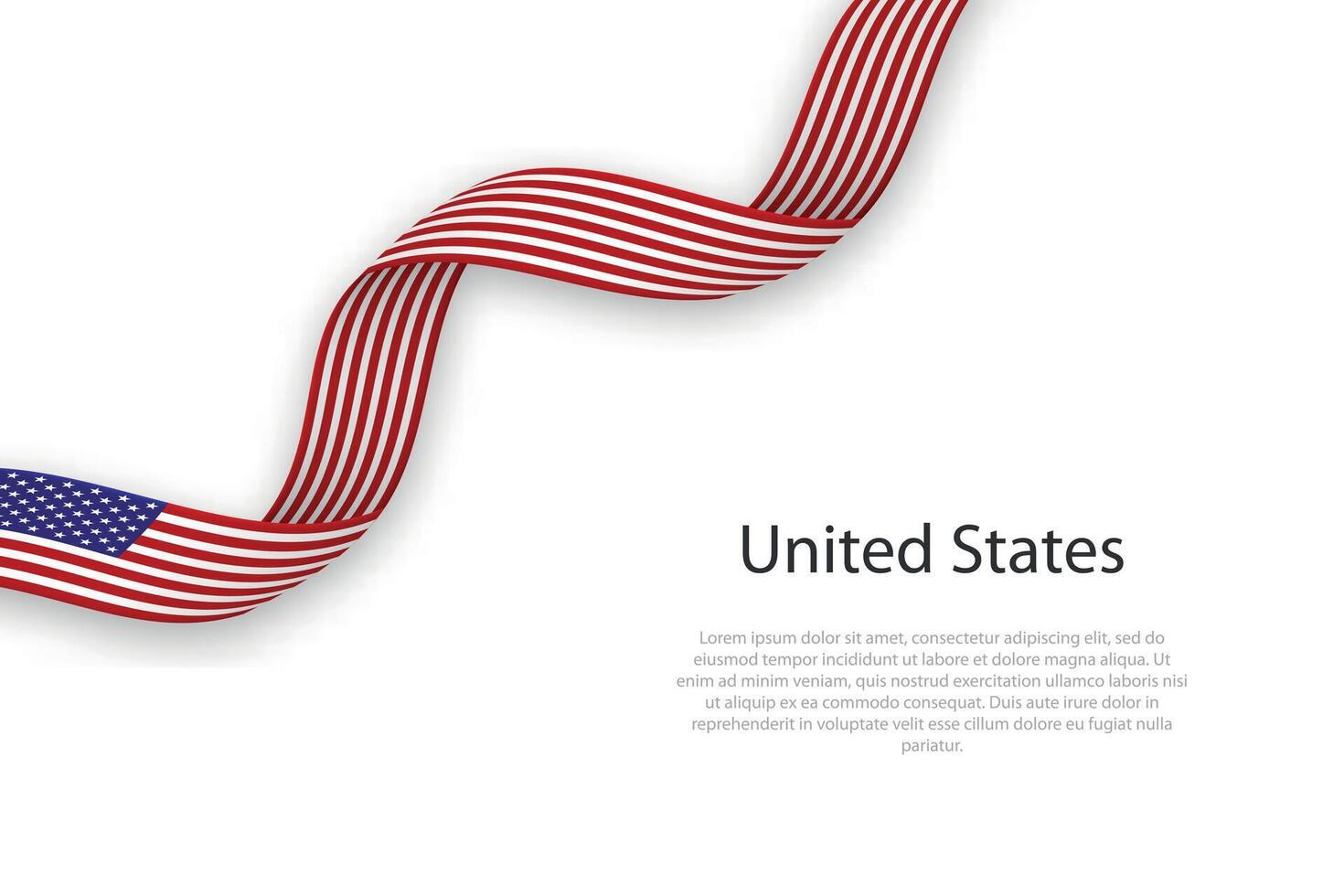 Waving ribbon with flag of United States vector