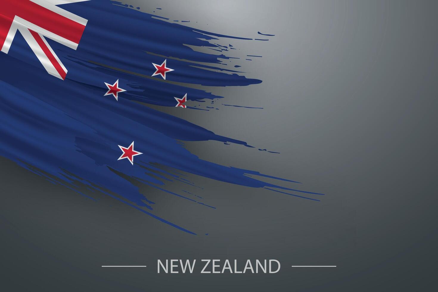 3d grunge cepillo carrera bandera de nuevo Zelanda vector
