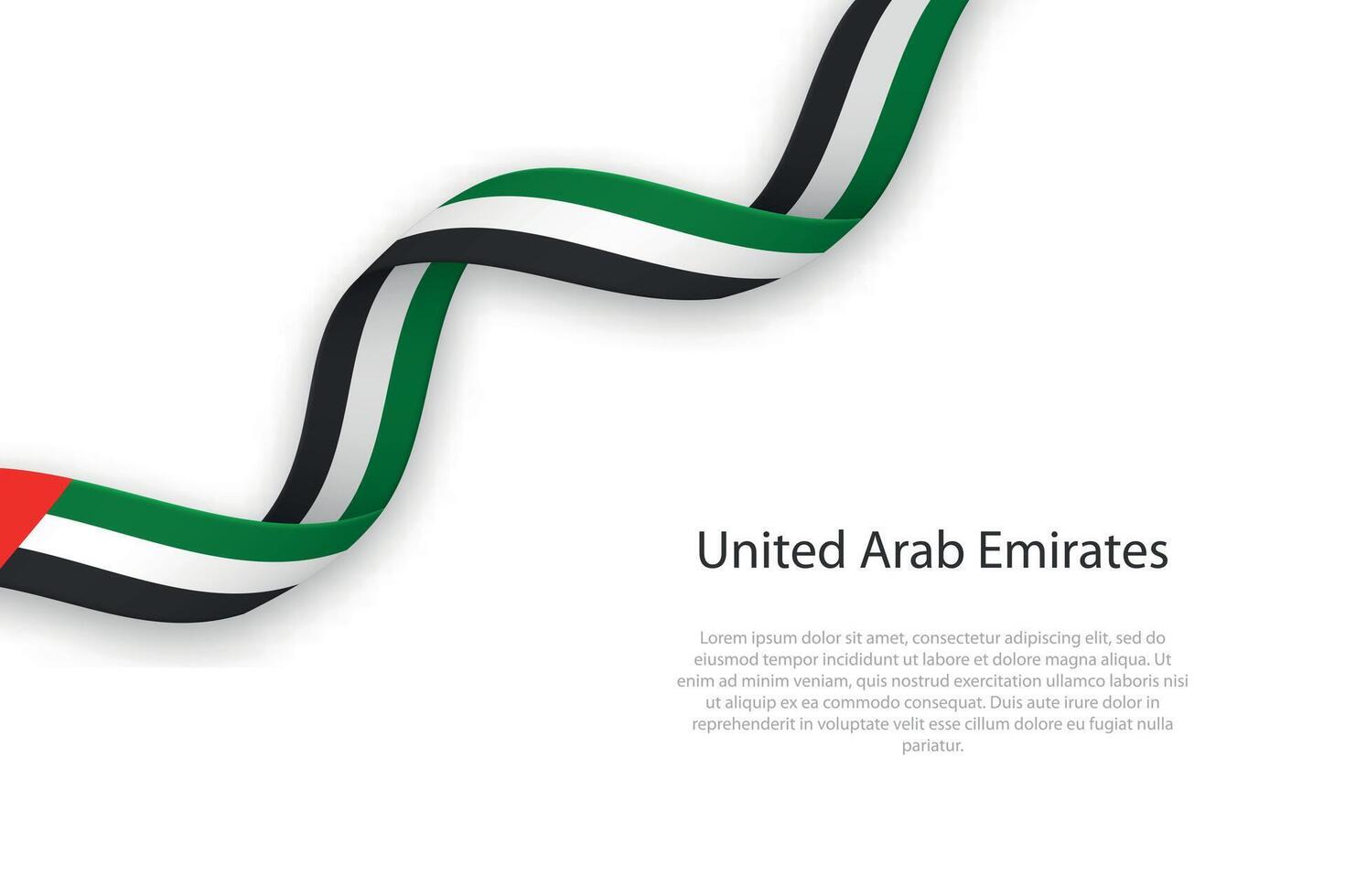 Waving ribbon with flag of United Arab Emirates vector