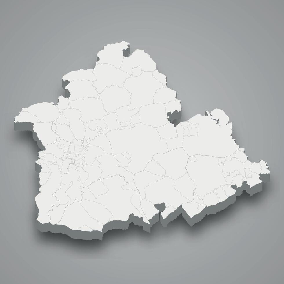 3d isometric map of Seville is a province of Spain vector