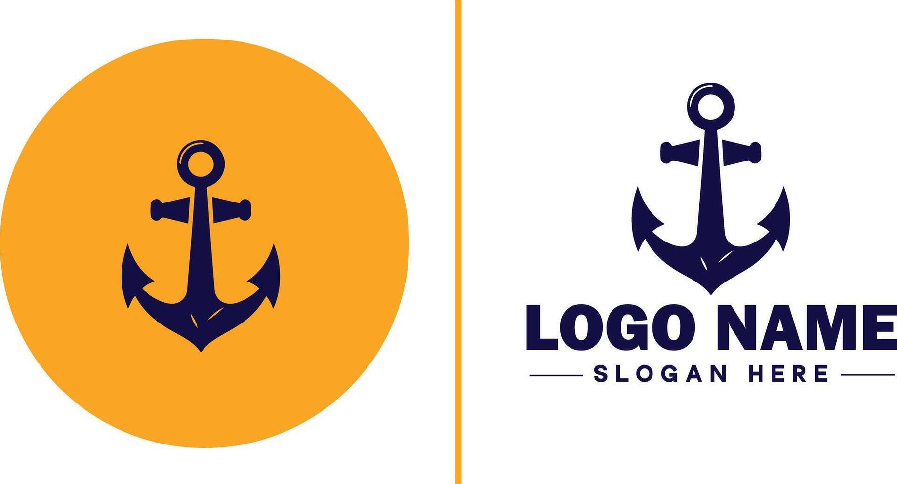 Anchor logo icon vector for Ship Yacht Luxury marine anchor icon logo template