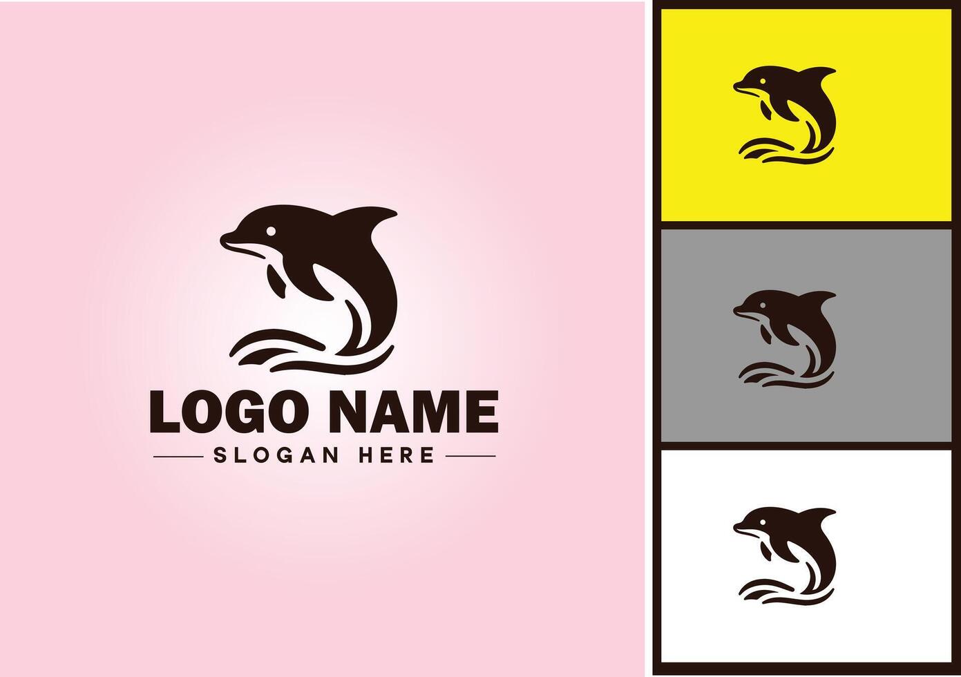 Whale icon logo vector art graphics for business brand icon Whale fish Ocean logo template