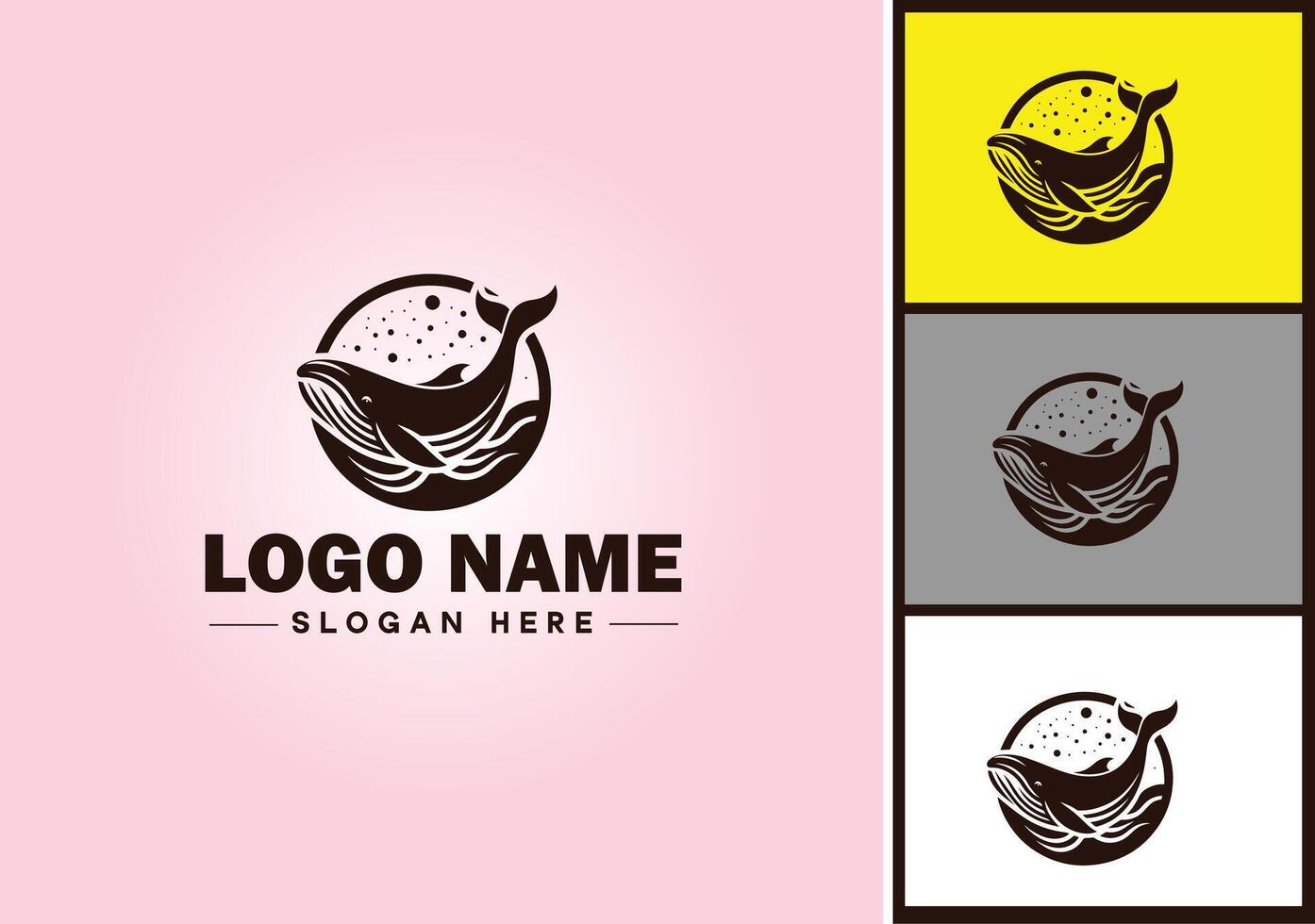 Whale icon logo vector art graphics for business brand icon Whale fish Ocean logo template