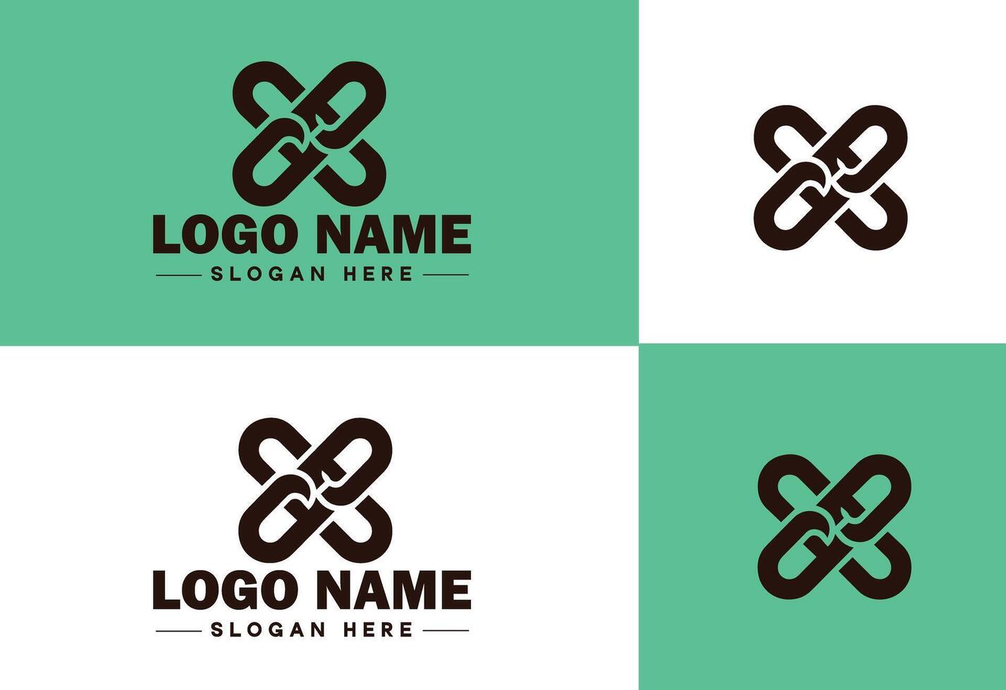 Chain icon logo vector art graphics for business brand app icon Chain logo template