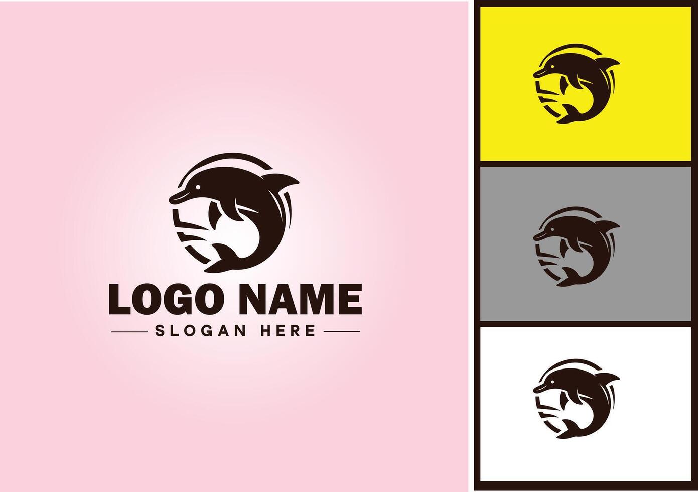 Whale icon logo vector art graphics for business brand icon Whale fish Ocean logo template
