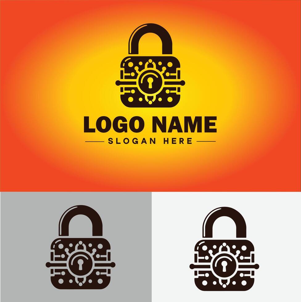 Lock icon logo safety security protection vector for business brand icon lock logo template