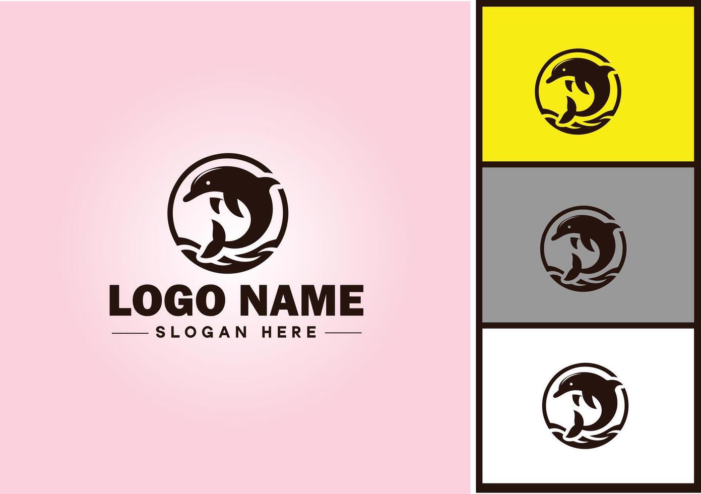 Whale icon logo vector art graphics for business brand icon Whale fish Ocean logo template