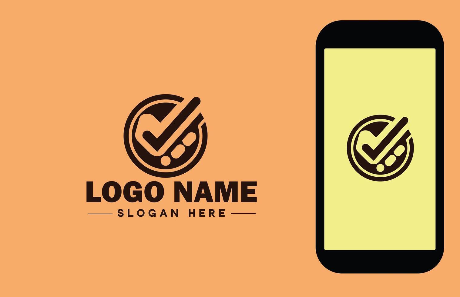 Checkmark logo icon vector art graphics for business brand app icon check mark right symbol tick ok correct logo template