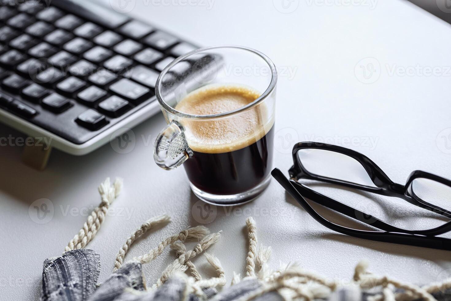 A Cup of Invigorating Coffee at the Workplace photo