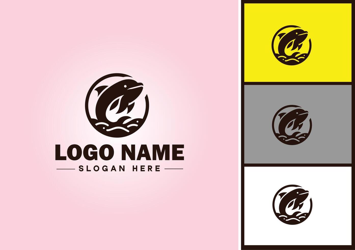 Whale icon logo vector art graphics for business brand icon Whale fish Ocean logo template