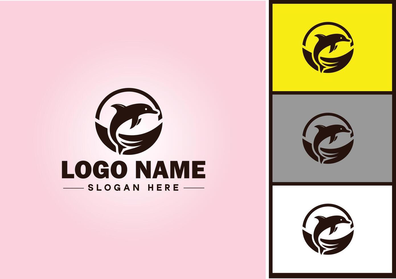 Whale icon logo vector art graphics for business brand icon Whale fish Ocean logo template