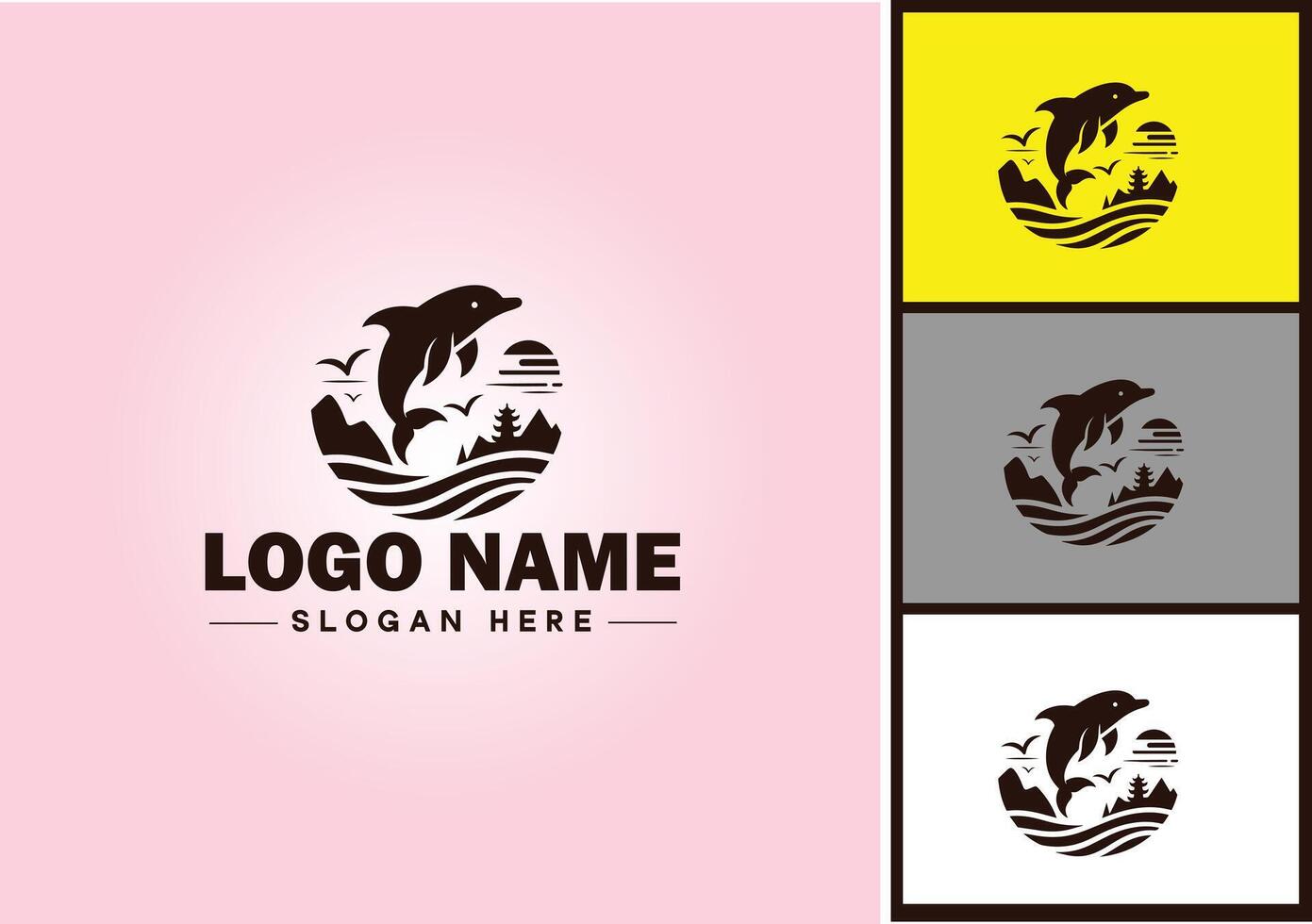 Whale icon logo vector art graphics for business brand icon Whale fish Ocean logo template