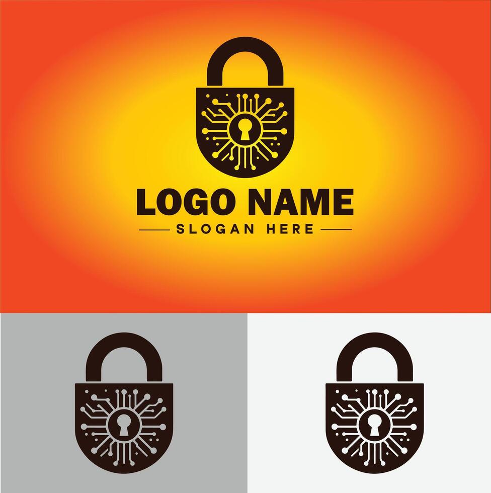 Lock icon logo safety security protection vector for business brand icon lock logo template