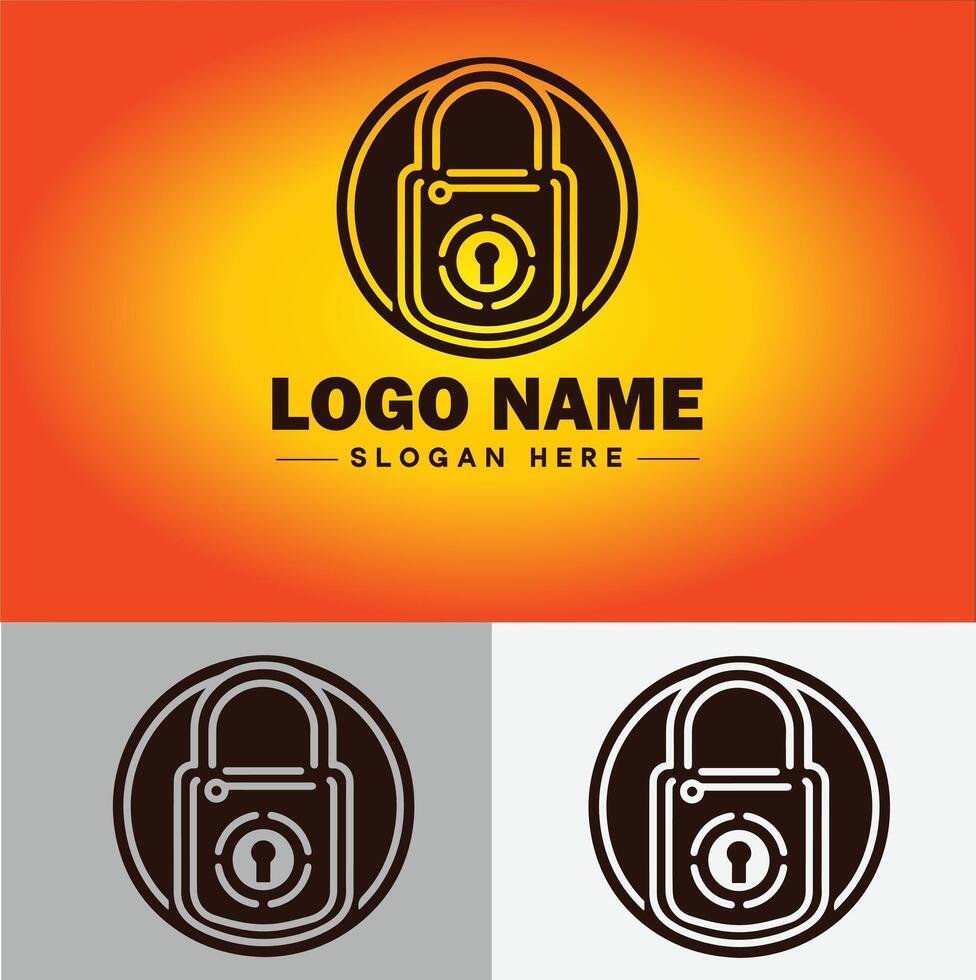 Lock icon logo safety security protection vector for business brand icon lock logo template