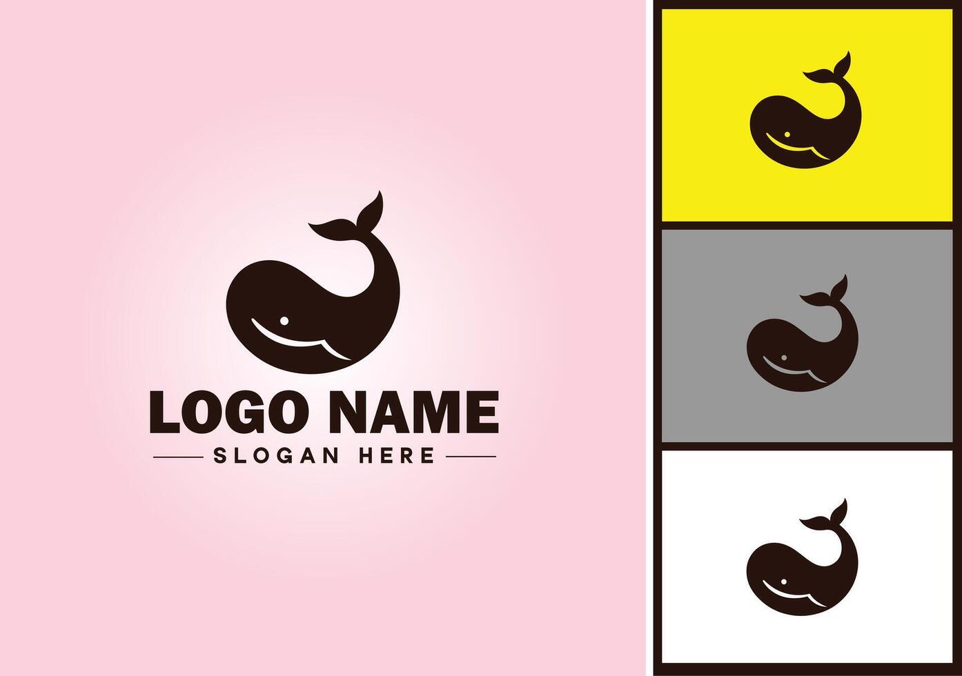 Whale icon logo vector art graphics for business brand icon Whale fish Ocean logo template