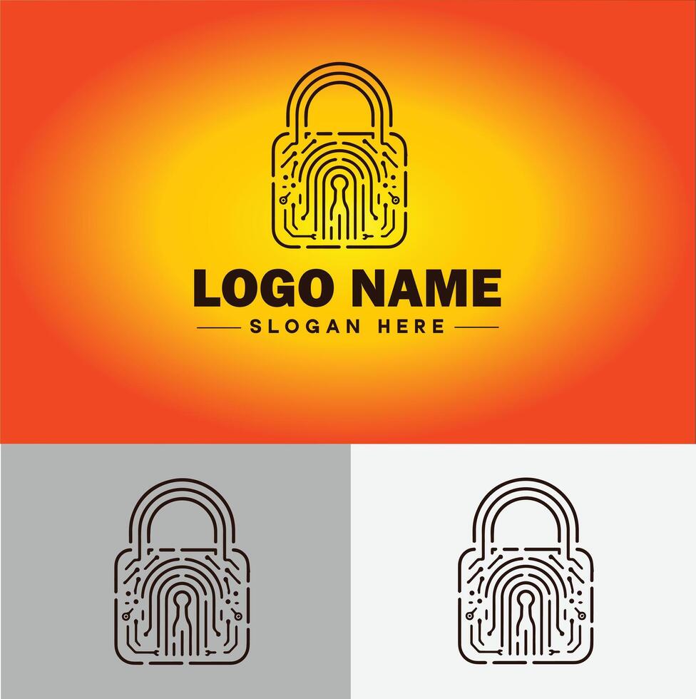 Lock icon logo safety security protection vector for business brand icon lock logo template