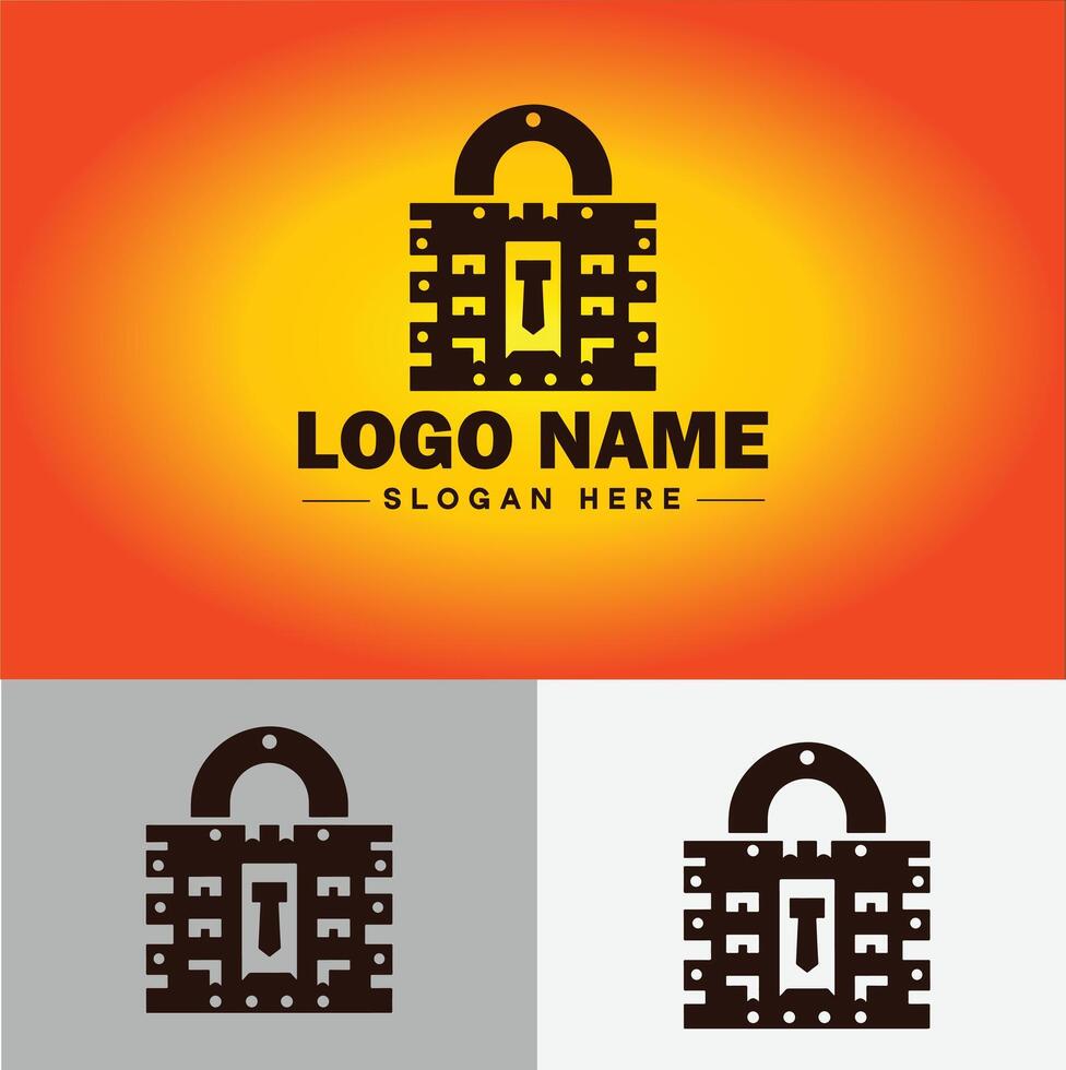Lock icon logo safety security protection vector for business brand icon lock logo template