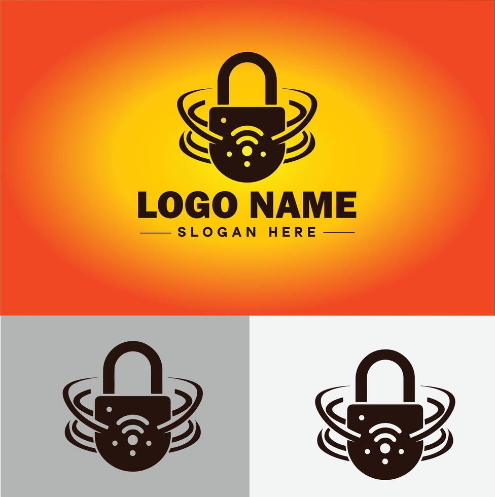 Lock icon logo safety security protection vector for business brand icon lock logo template