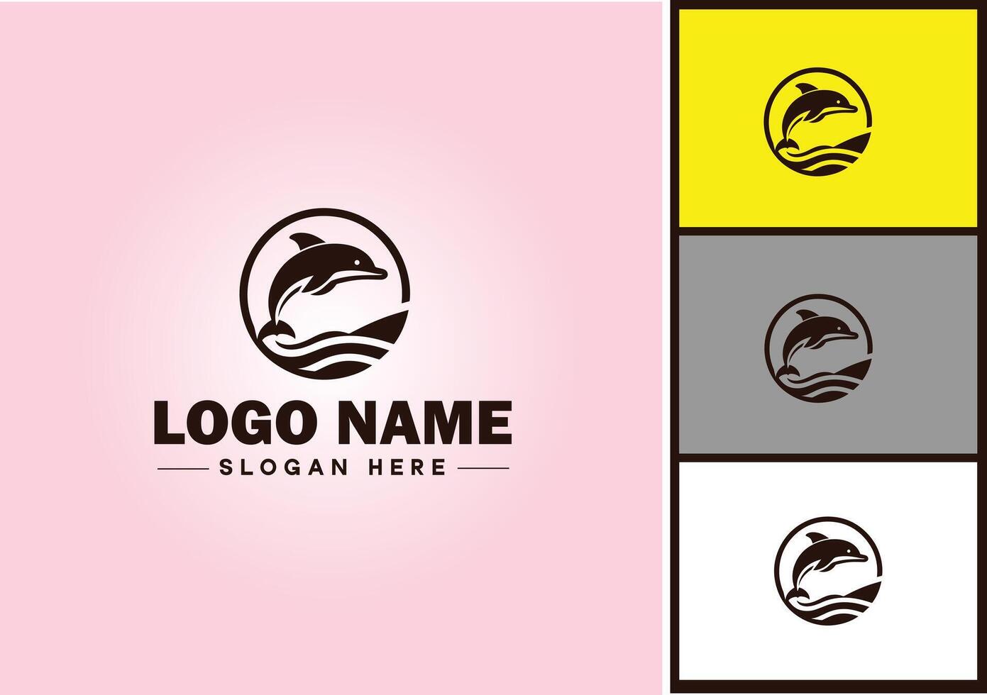 Whale icon logo vector art graphics for business brand icon Whale fish Ocean logo template