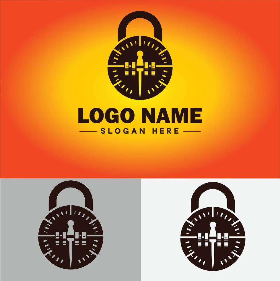 Lock icon logo safety security protection vector for business brand icon lock logo template