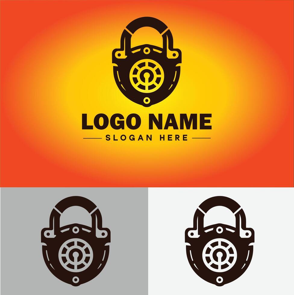 Lock icon logo safety security protection vector for business brand icon lock logo template