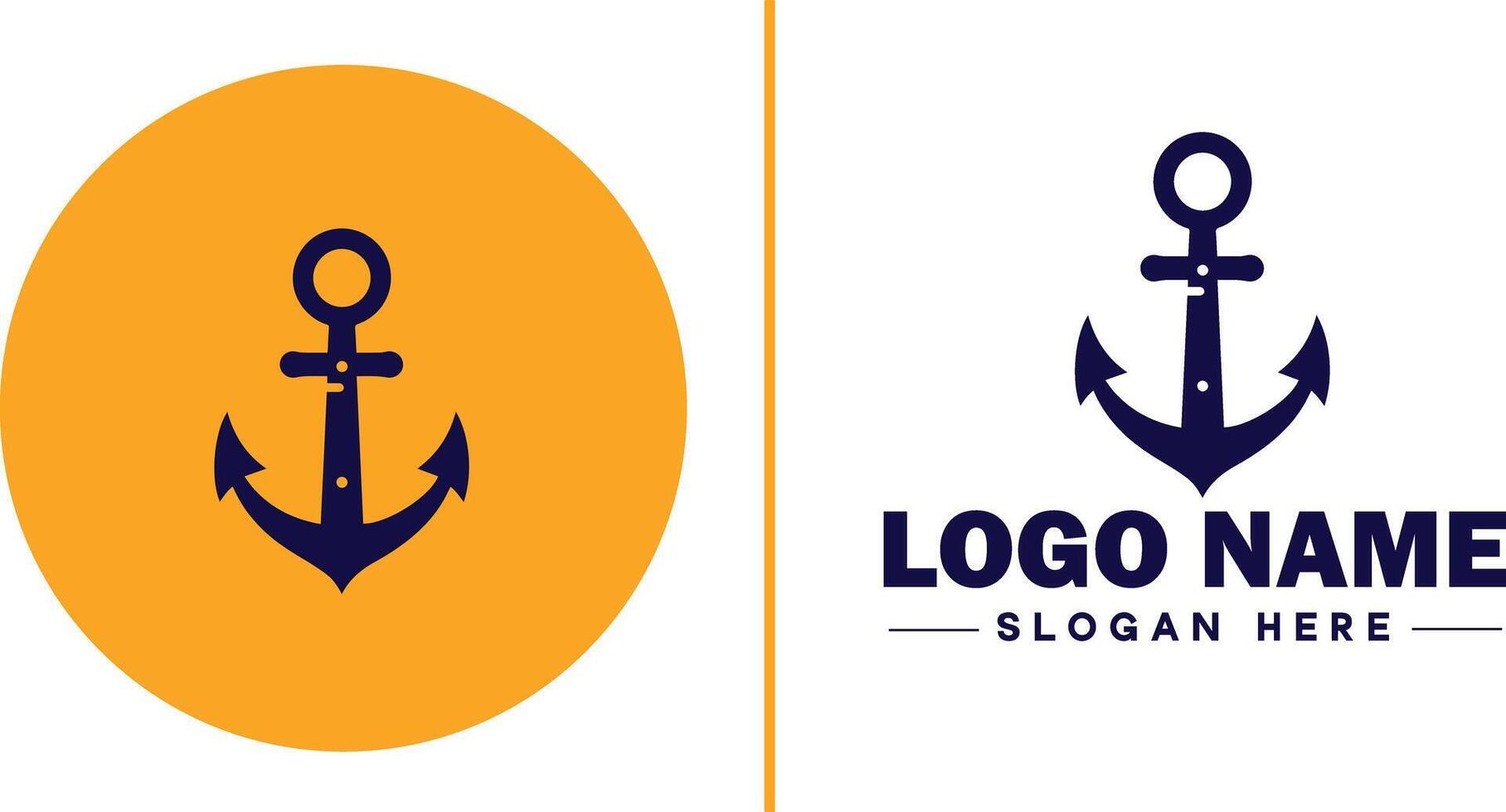 Anchor logo icon vector for Ship Yacht Luxury marine anchor icon logo template