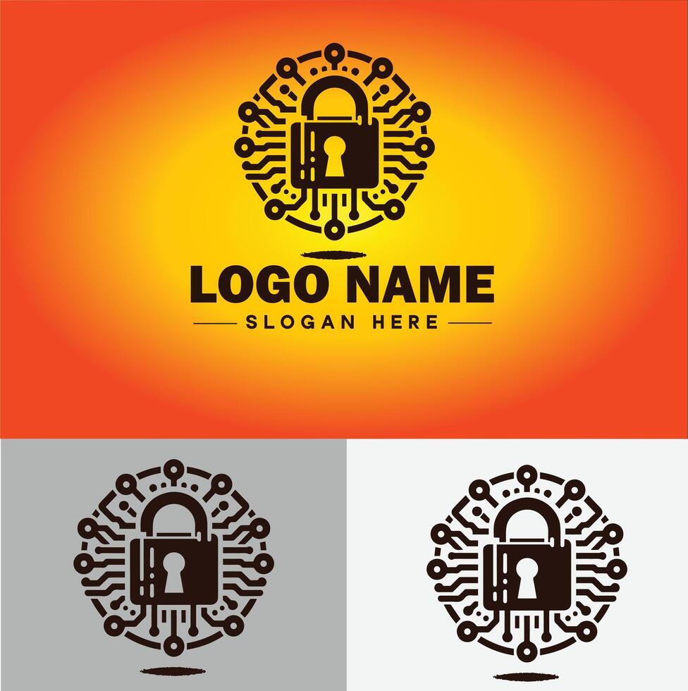 Lock icon logo safety security protection vector for business brand icon lock logo template
