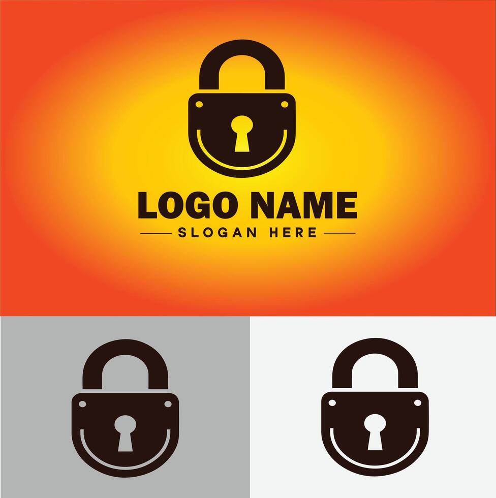 Lock icon logo safety security protection vector for business brand icon lock logo template