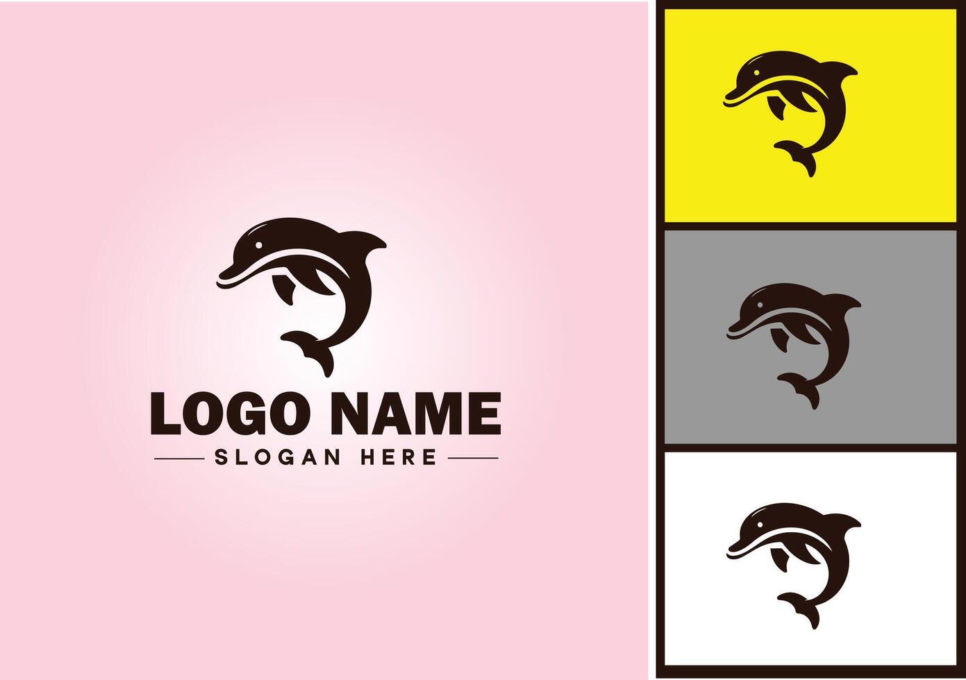 Whale icon logo vector art graphics for business brand icon Whale fish Ocean logo template