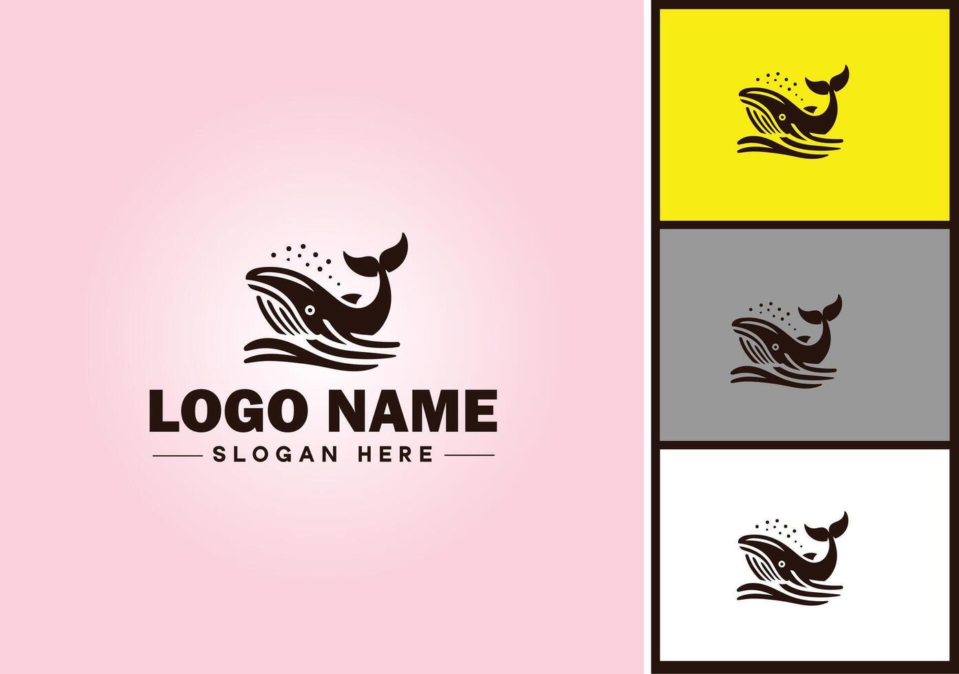 Whale icon logo vector art graphics for business brand icon Whale fish Ocean logo template