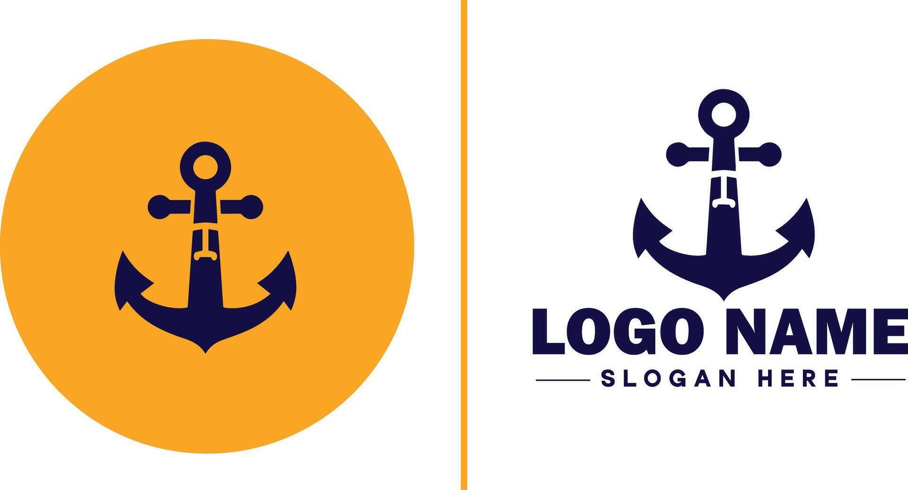 Anchor logo icon vector for Ship Yacht Luxury marine anchor icon logo template